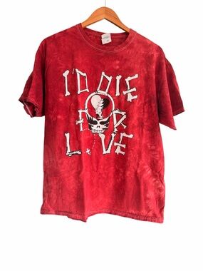 Grateful Dead Charlie Brown Red Tie-Dye Graphic Tee - "I'd Die For Love"